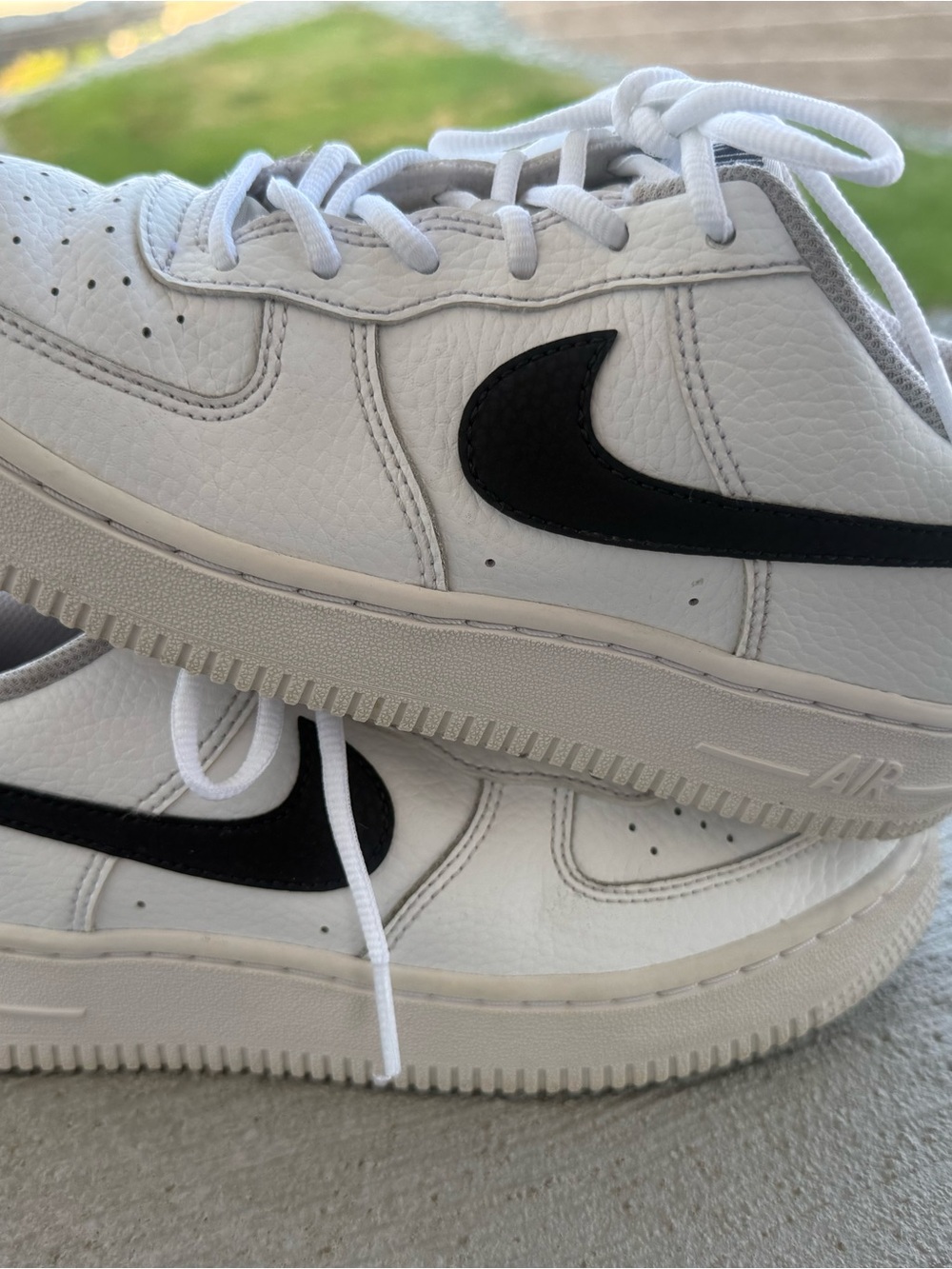Nike Air Force 1 Low White Black Swoosh GS 5Y / W 6.5